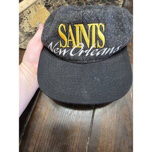 Vintage New Orleans Saints #1 Apparel Hat Gray Snapback Wool Blend Cap